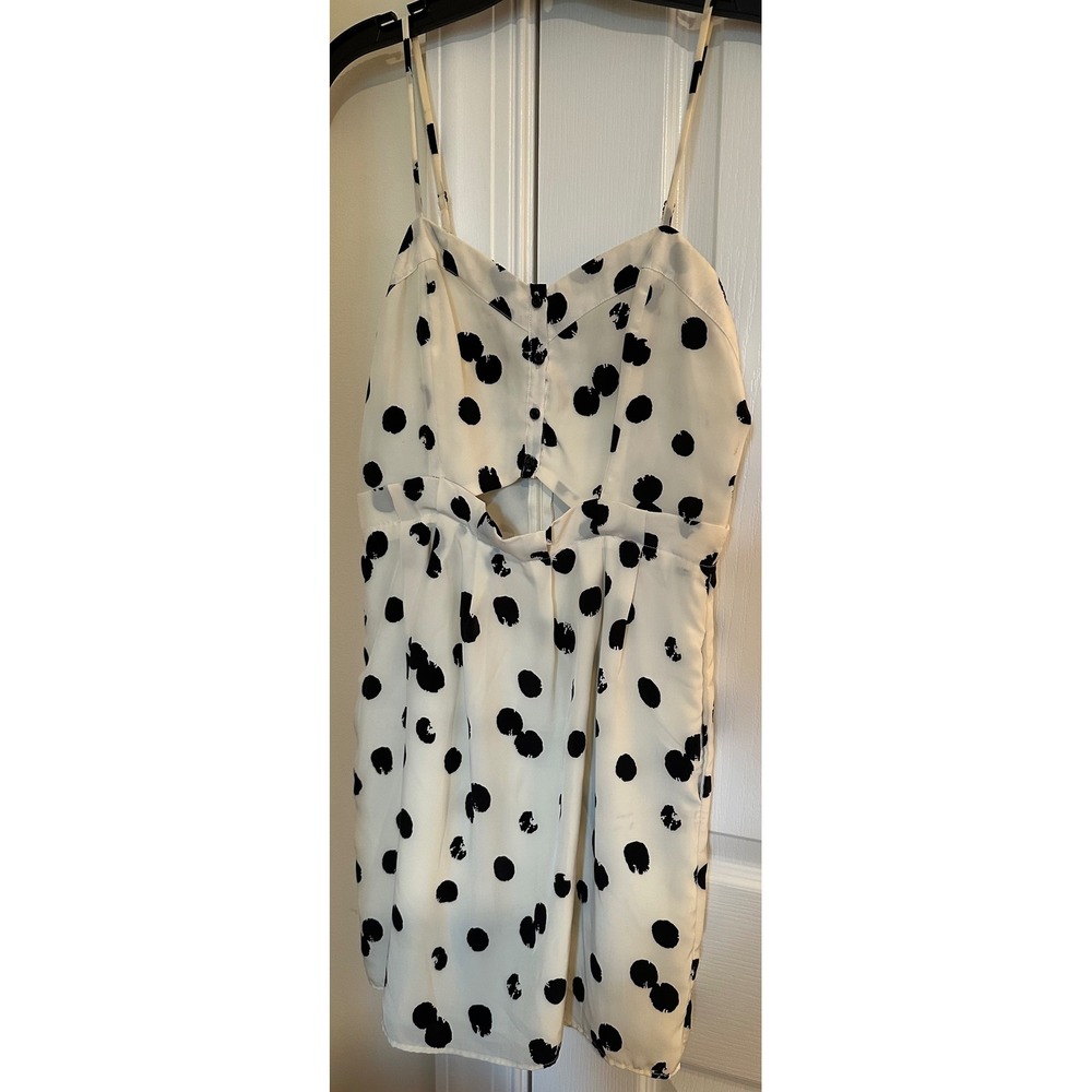 Dolce Vita Womens White Black Polka‎ Dot Cutout Mini Dress Size S RN 128082